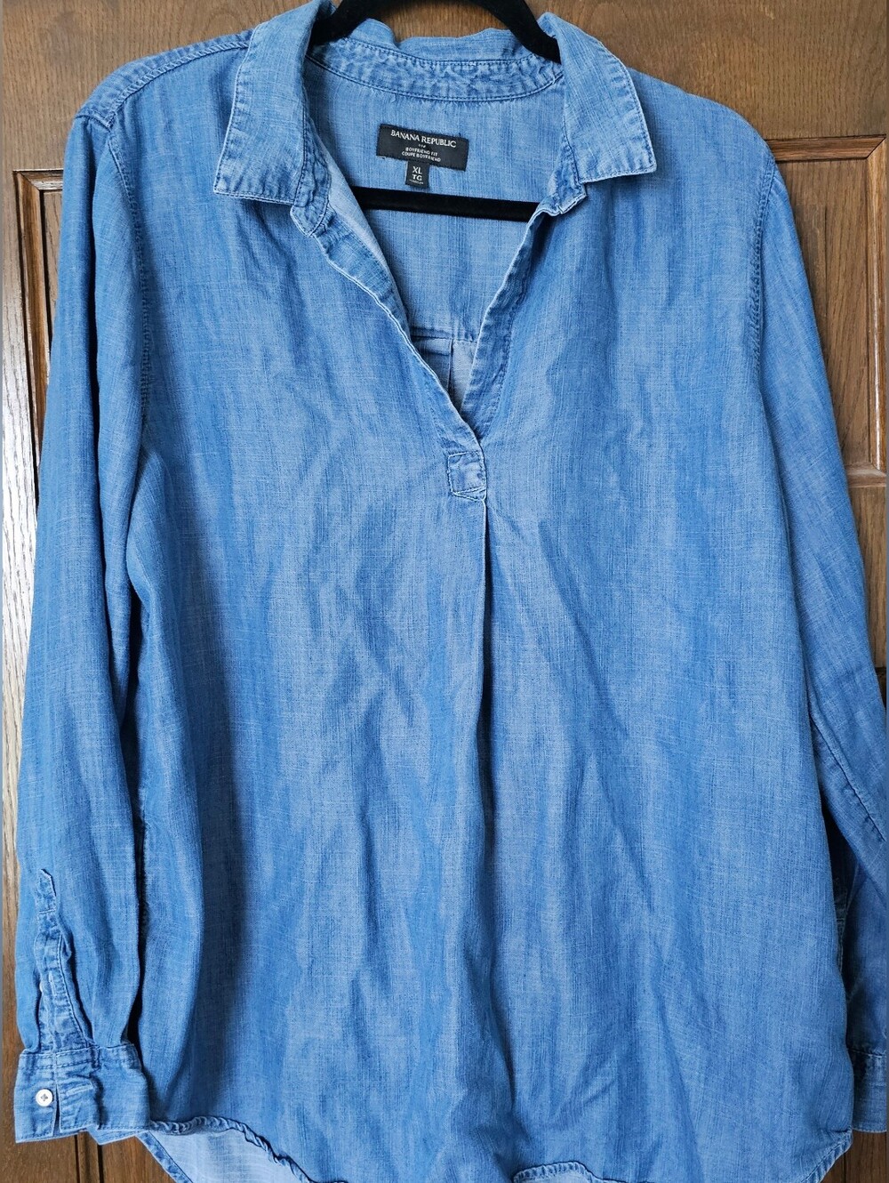 Banana Republic Chambray Popover Shirt - Blue